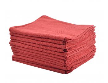 Bavlněné ručníky Sibel Bob Tuo - 50 x 85 cm - 12 ks, červené
