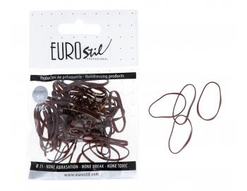 Gumičky do vlasů Eurostil Profesional TPU Hair Elastics For Hairstyles - hnědé, 50 ks