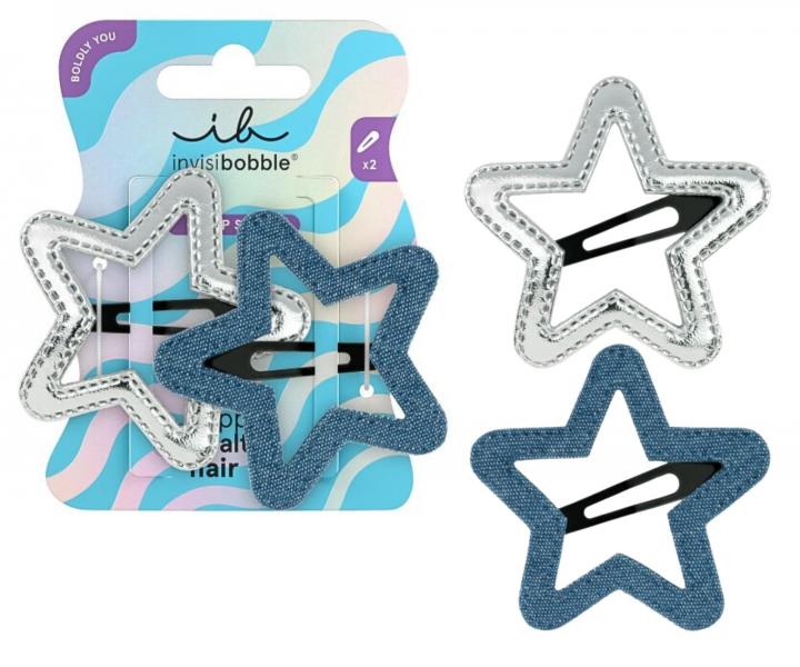 Sponky do vlasů pukačky Invisibobble Clipstar Starlight Serenade - 2 ks