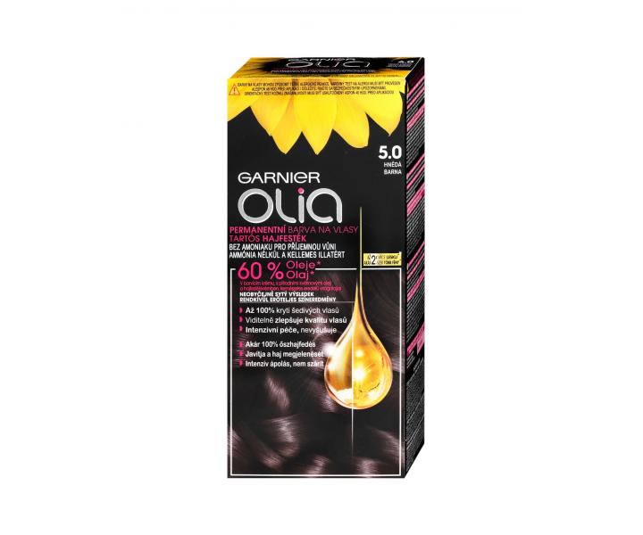 Permanentní olejová barva Garnier Olia 5.0 hnědá