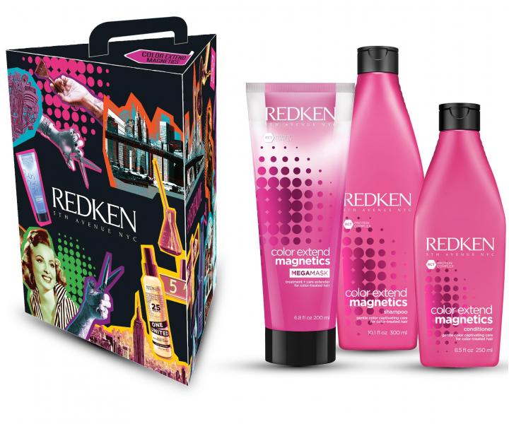 Dárková sada pro barvené vlasy Redken Color Extend Magnetics - šampon + maska + péče ZDARMA