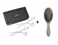 Sada nůžek 6,5" a nůžek 6,35" SilkCut Pro Silver Olivia Garden + kartáč zdarma