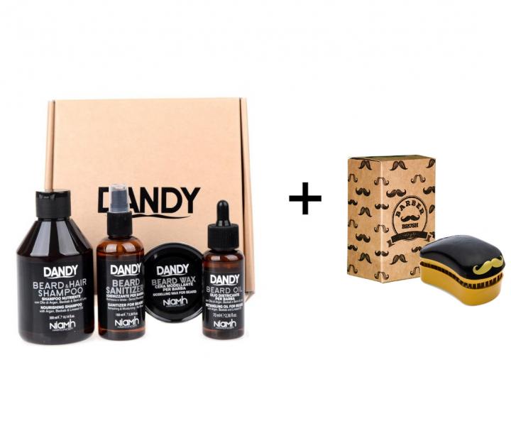 Pánská dárková sada pro úpravu vousů Dandy + kartáč na vlasy ZDARMA