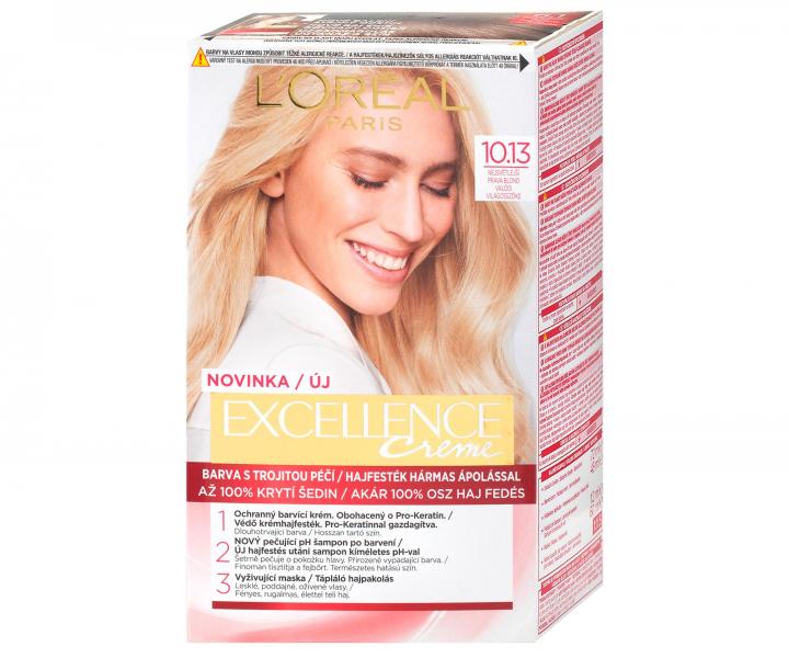 Permanentní barva Loréal Excellence 10.13 nejsvětlejší pravá blond