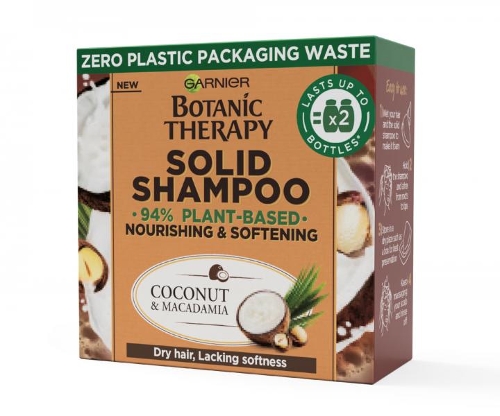 Tuhý šampon pro suché vlasy Garnier Botanic Therapy Solid Shampoo Coconut & Macadamia - 60 g