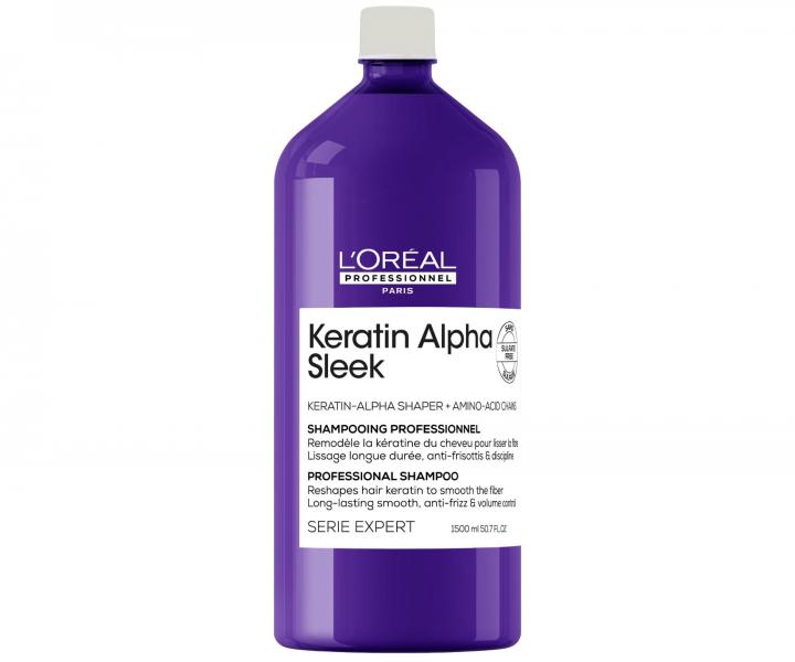 �ampon pro dlouhotrvaj�c� uhlazen� krepat�ch vlas� Lor�al Professionnel Serie Expert Keratin Alpha Sleek - 1500 ml