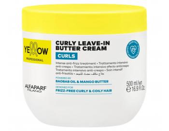 Bezoplachov� m�slov� kr�m pro vlnit�, kudrnat� a afro vlasy Yellow Professional Curls Curly Leave-In Butter Cream - 500 ml