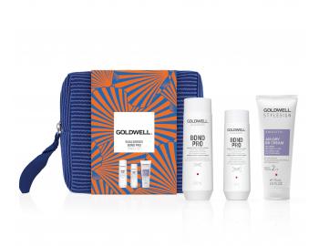 Cestovní sada pro posílení křehkých vlasů Goldwell Dualsenses Bond Pro Travel Set + kosmetická taštička zdarma