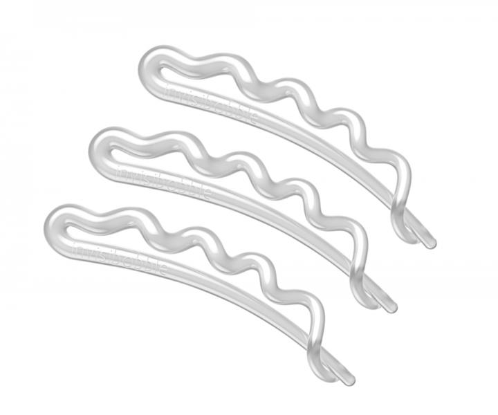 Spirálová sponka do vlasů Invisibobble Waver Crystal Clear - 5,5 cm, čirá, 3 ks