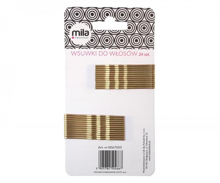 Vlnit� sponka Mila - 6cm, zlat� - 24 ks