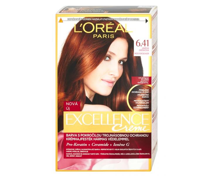 Permanentní barva Loréal Excellence 6.41 hnědá oříšková