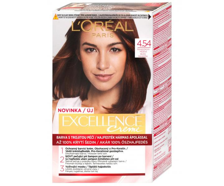 Permanentní barva Loréal Excellence 4.54 mahagonová měděná
