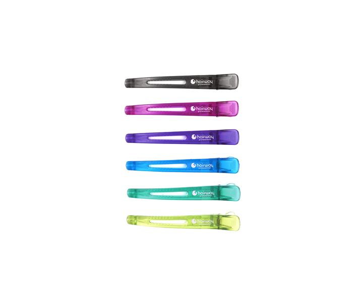 Klipsy do vlasů Hairway 11 cm - 6 ks barevné