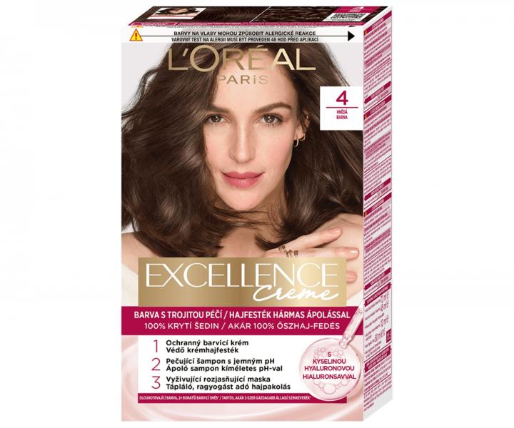 Permanentn� barva Lor�al Excellence Creme - 4 hn�d�
