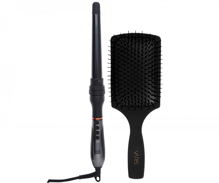 Profesion�ln� multifunk�n� kulma na vlasy Varis Curling Iron System + kart�� na roz�es�v�n� vlas� Varis Paddle Brush zdarma