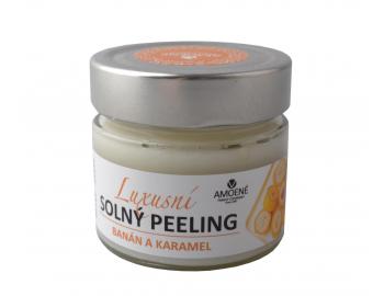 Luxusní solný tělový peeling s banánem a karamelem Amoené - 250 ml