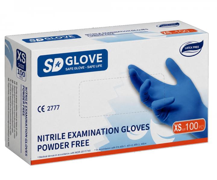 Nitrilov� rukavice SD Glove Nitrile Examination Gloves  - 100 ks, modr�, velikost XS