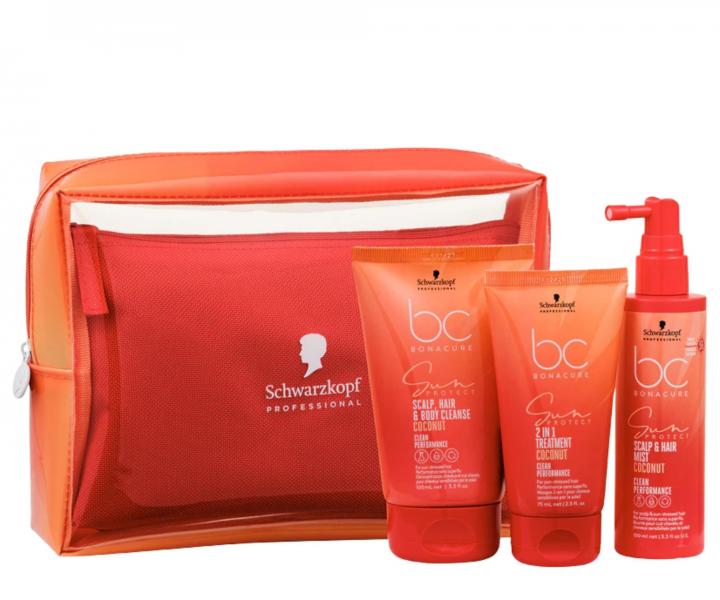 Cestovn� sada pro vlasy nam�han� sluncem Schwarzkopf Professional BC Bonacure Sun Protect + 2 kosmetick� ta�ky zdarma