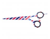 Profesionální kadeřnické a barber nůžky Sibel Barburys Bjorn 6" - stříbrné s pruhy