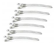 Chromov� spony do vlas� Eurostil Professional - 11,7 cm, st��brn�, 6 ks