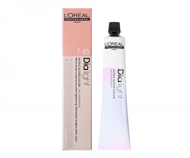 Přeliv na vlasy Loréal Dialight 50 ml - odstín 7.40 blond měděný intenzivní