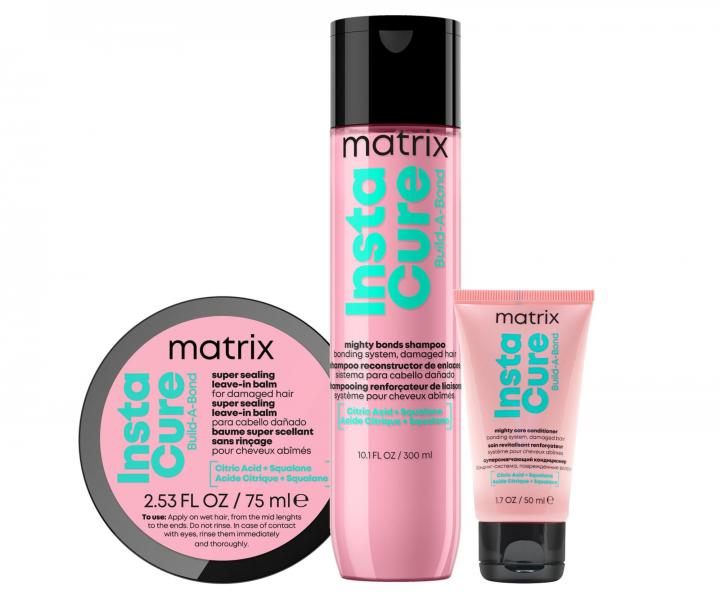 Sada pro velmi poškozené vlasy Matrix Instacure Build-A-Bond + kondicionér 50 ml zdarma
