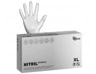 Nitrilové rukavice Espeon Nitril Sparkle - 100 ks, perleťové stříbrné, velikost XL