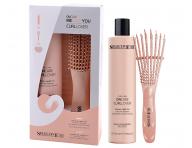 Dárková sada pro kudrnaté vlasy Selective Professional OnCare CurlLover WeCareYou Kit - šampon + kartáč zdarma