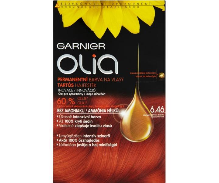 Permanentní olejová barva Garnier Olia 6.46 intenzivní červená měděná