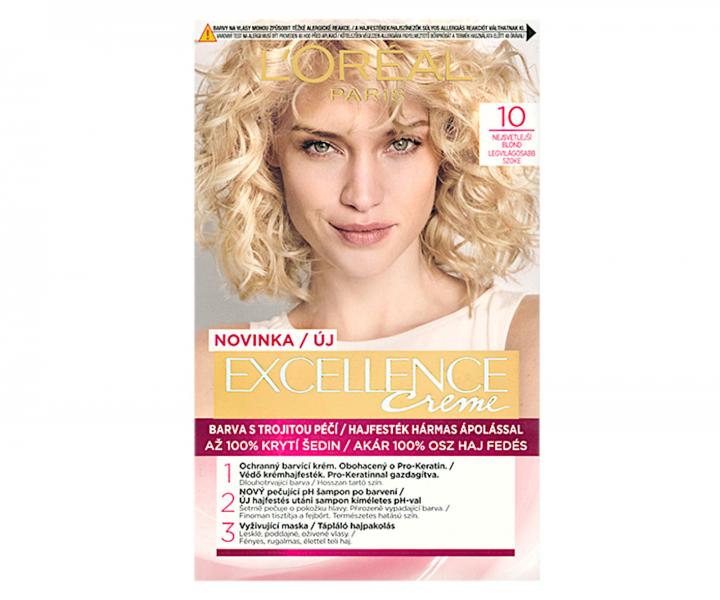 Permanentní barva Loréal Excellence 10 nejsvětlejší blond