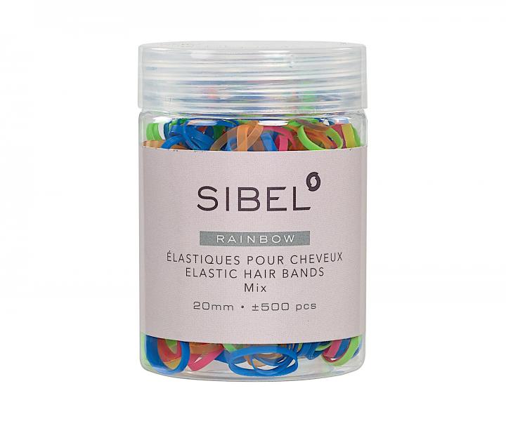 Gumičky do vlasů Sibel Fancy Elastic - 15 mm, 500 ks, barevné
