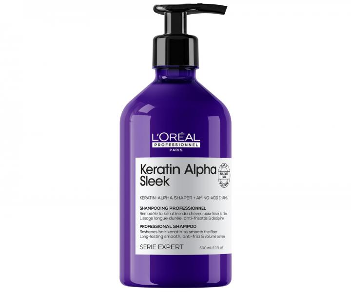 �ampon pro dlouhotrvaj�c� uhlazen� krepat�ch vlas� Lor�al Professionnel Serie Expert Keratin Alpha Sleek - 500 ml
