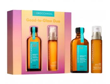 Dárková sada olejové péče a nočního tělového séra Moroccanoil Good-To-Glow Duo