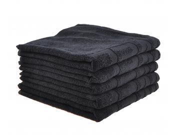 Ručníky froté Goldwell 50 x 90 cm, 100 % bavlna, černé - 5 ks