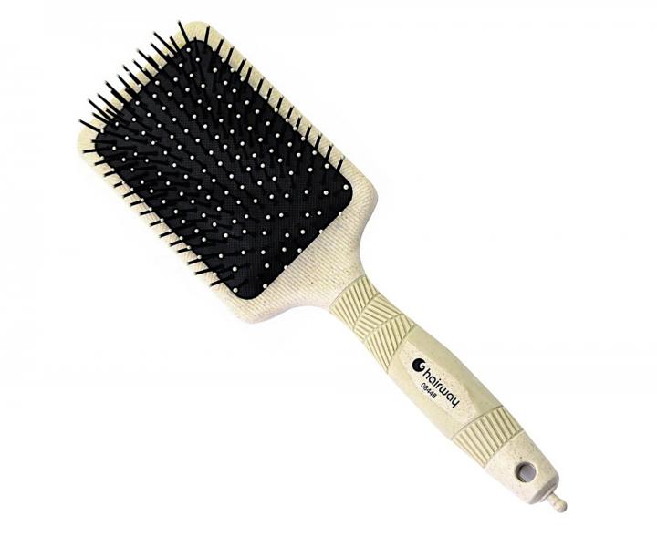 Kartáč na vlasy z organického materiálu s polyamidovými štětinami Hairway Organica - béžový