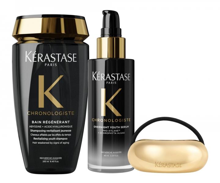 Sada pro revitalizaci a hydrataci st�rnouc�ch vlas� K�rastase Chronologiste + ozdobn� gumi�ka zdarma