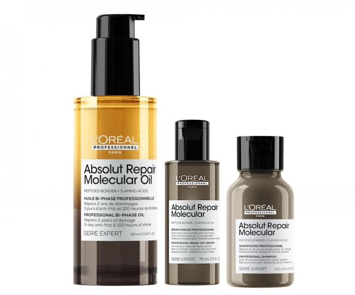 Dvoufzov olej pro pokozen vlasy Loral Professionnel Absolut Repair Molecular Oil - 90 ml + cestovn balen zdarma