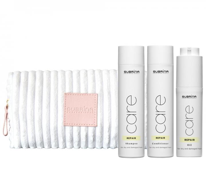 Drkov sada pro such a pokozen vlasy Subrina Professional Care Repair Set + kosmetick tatika zdarma
