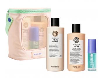 Dárková sada pro zdravou vlasovou pokožku Maria Nila Head & Hair Heal + kosmetická taška zdarma