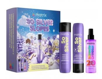 D�rkov� sada pro neutralizaci �lut�ch t�n� blond a mel�rovan�ch vlas� Matrix So Silver Slopes