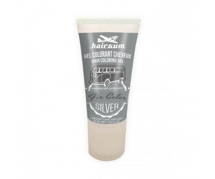 Barvící gel na vlasy Hairgum Fix color - stříbrný