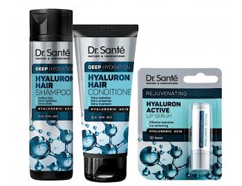 Sada pro hloubkovou hydrataci vlas Dr. Sant Hyaluron Active + balzm na rty zdarma