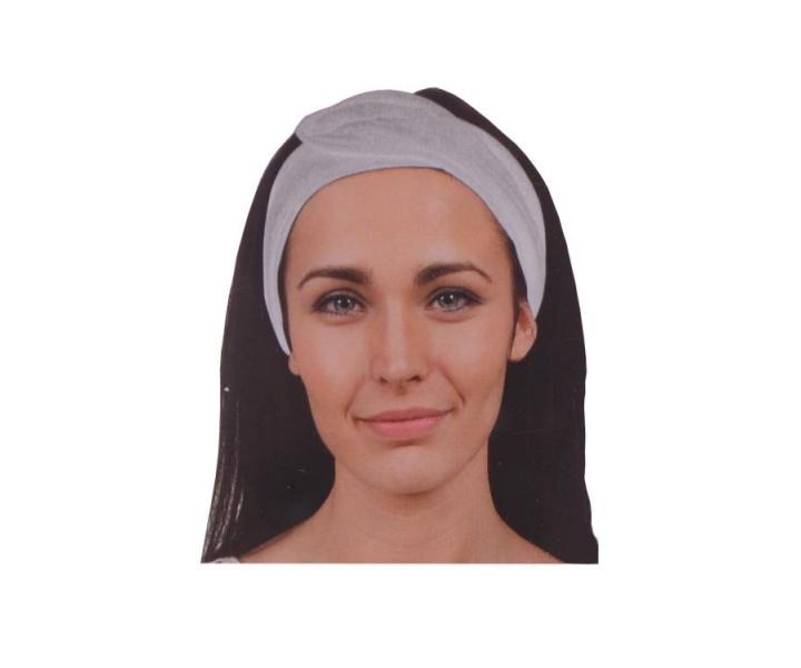 Kosmetická čelenka na suchý zip Sibel, bílá