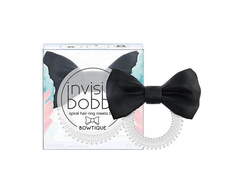 Spirálová gumička s mašlí Invisibobble Bowtique True Black - černá