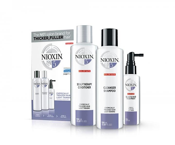 Sada pro mírně řídnoucí chemicky ošetřené vlasy Nioxin System 5 Trial Kit No.5