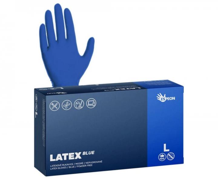 Latexové rukavice Espeon Latex Blue - 100 ks, modré, velikost L