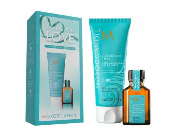 Řada pro vlnité a kudrnaté vlasy Moroccanoil Curl - dárková sada - krém + olej