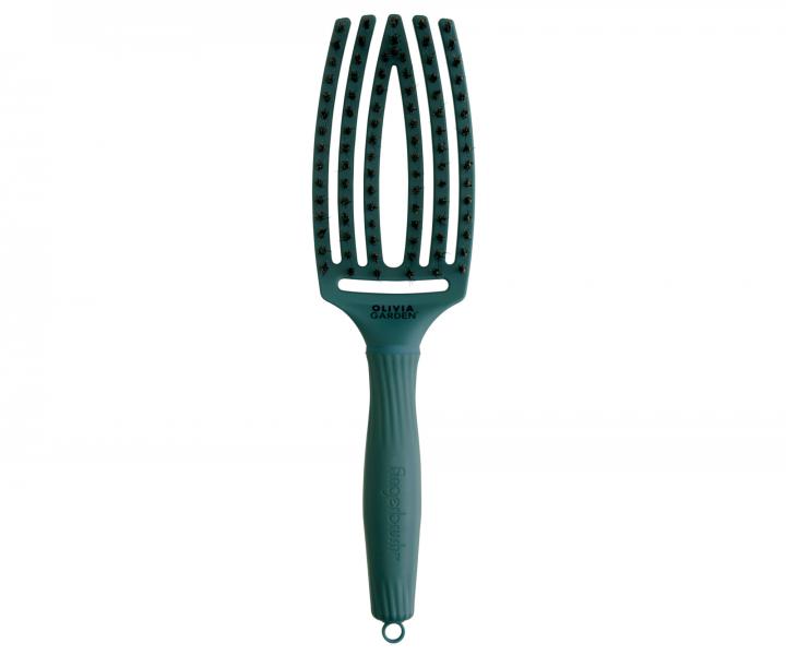 Kartáč Olivia Garden Fingerbrush Combo Medium - tmavě zelený