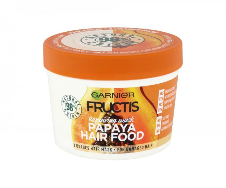 Vyživující maska na poškozené vlasy Garnier Fructis Papaya Hair Food - 390 ml