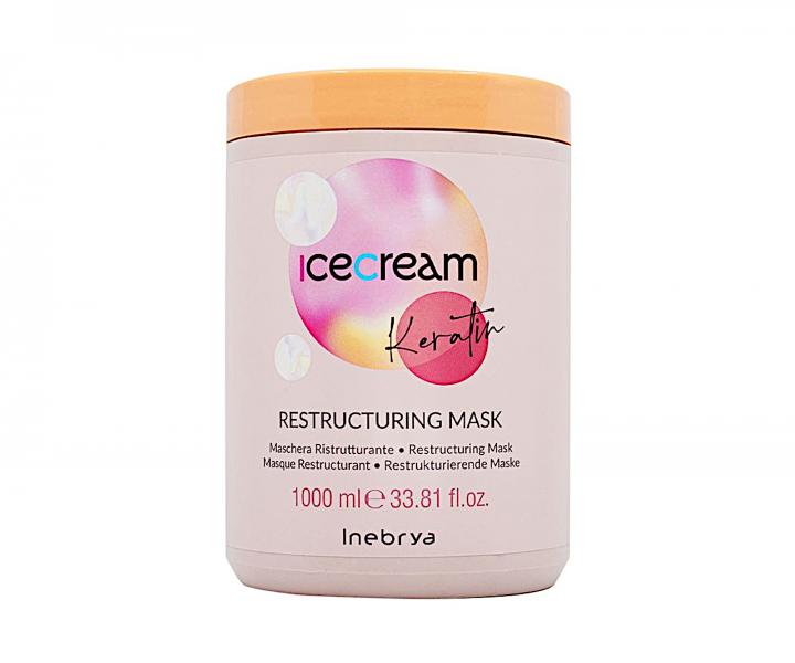 Restrukturalizan maska na pokozen vlasy Inebrya Ice Cream Keratin Restructuring Mask - 1000 ml